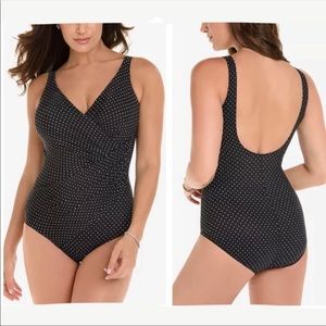 Miracle Suit Spotted Black One Piece Swim Suit